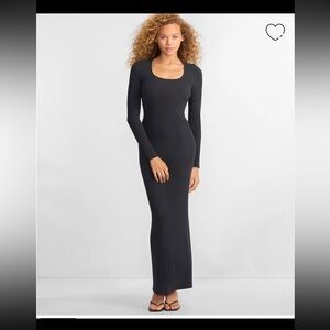 Ribbed Knit Tie-Back Lounge Dress